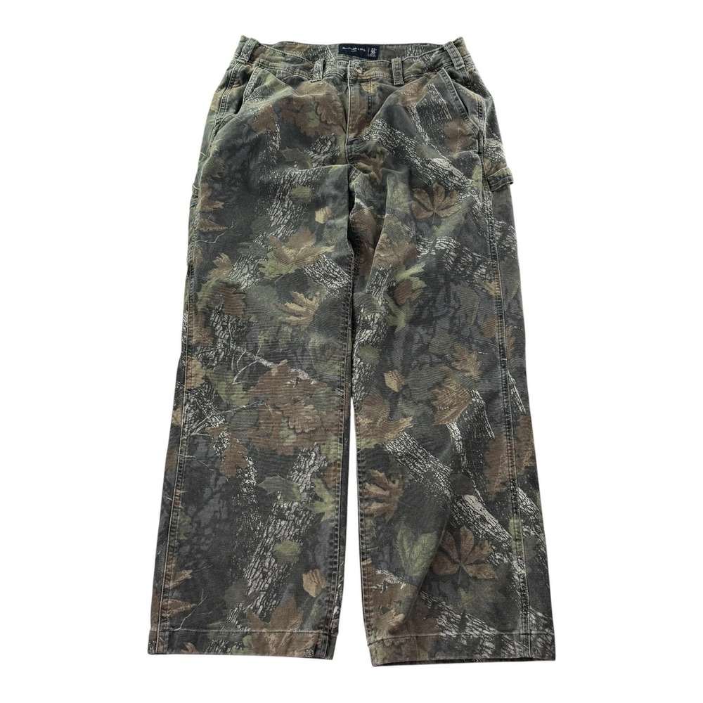 Abercrombie & Fitch Baggy Camo Carpenter Cargo Pants Men's 32x30 Tree Camo Y2K